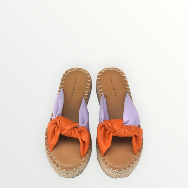 EMANUELA BIFFOLI -  SS22 Sandalo Nodo Arancio-Lilla