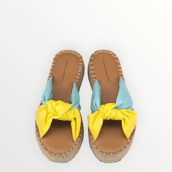 EMANUELA BIFFOLI -  SS22 Sandalo Nodo Giallo-Turchese