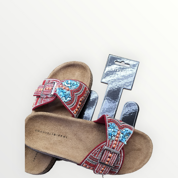 EMANUELA BIFFOLI -  SS24 Ciabatta Stringhe Turchesi