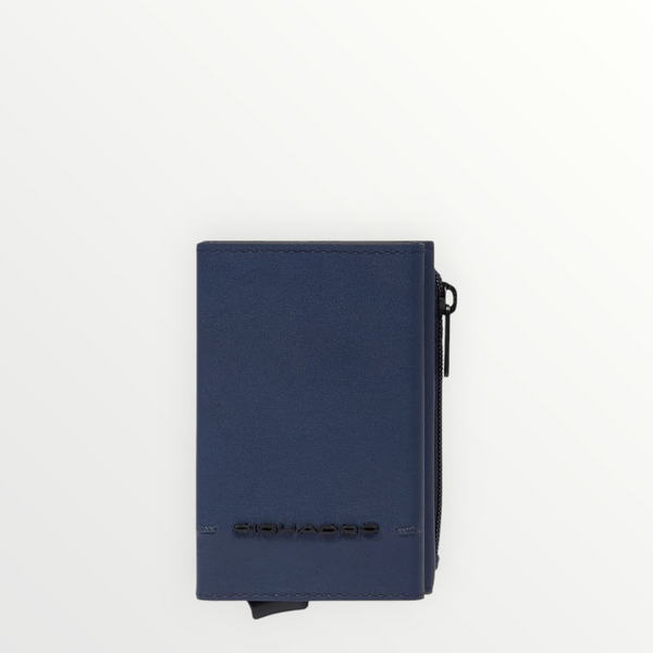 PIQUADRO W135R P.Carte Zip Pelle Slyding Blu