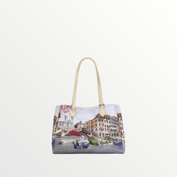 YNOT MILANO Borsa Tote Yes Bag Stampa Città Vacanza Romana