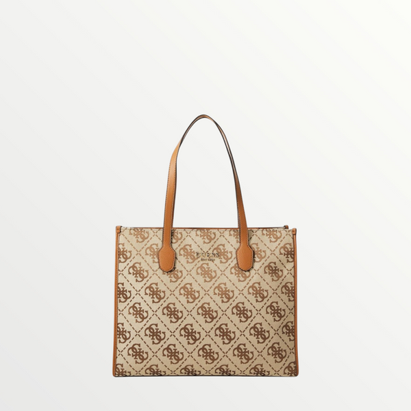 GUESS - Borsa Shopper Donna Silvana Latte Logo