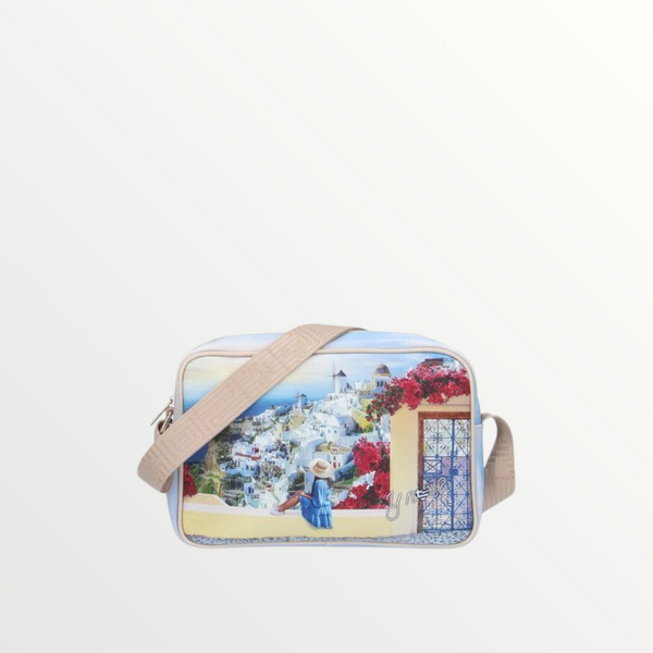 YNOT MILANO Borsa Shopping Medium Yes Bag Stampa Città Greek Summer