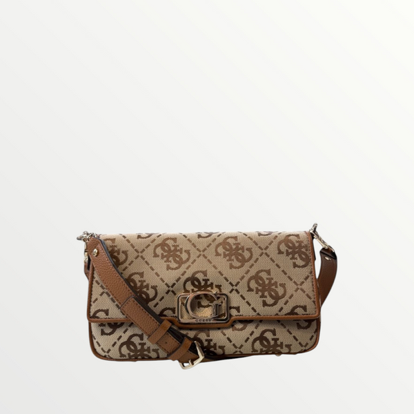 GUESS - Borsa a Spalla Donna Circe Latte Logo